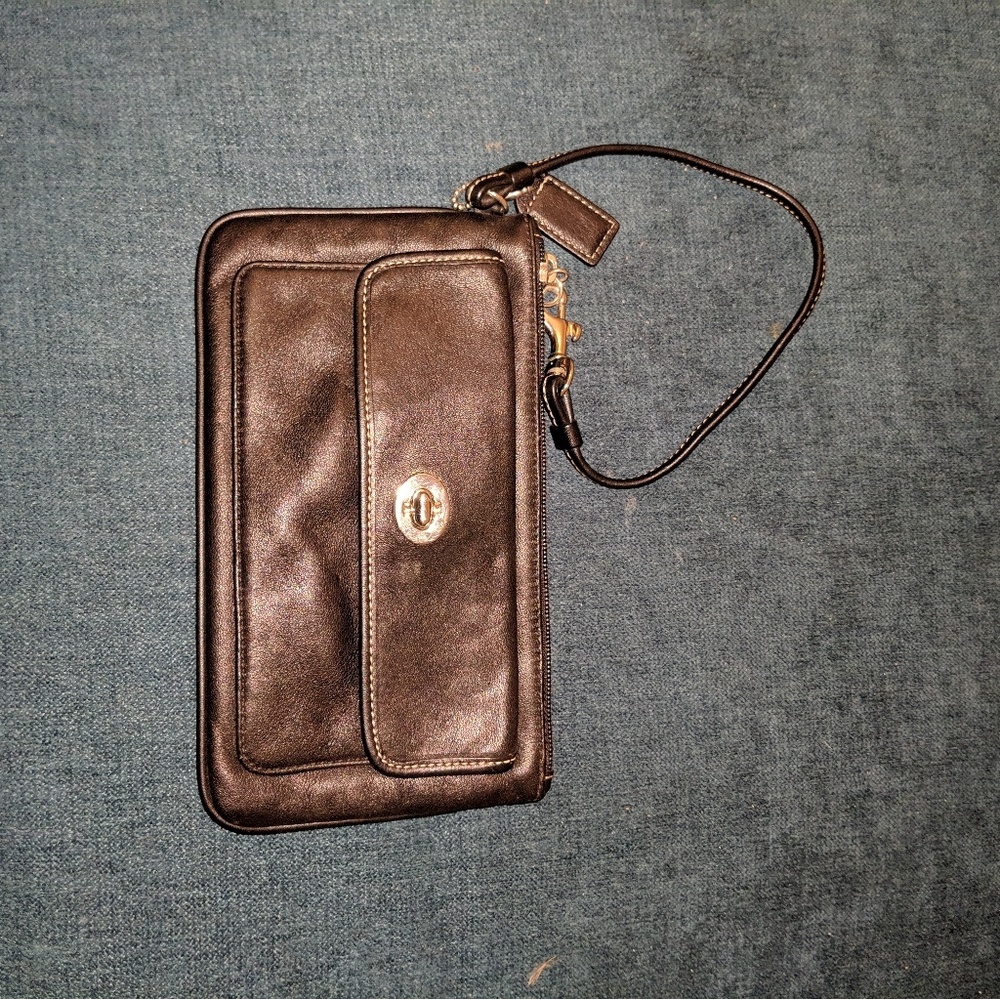 Coach black wristlet